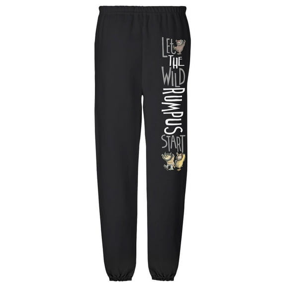 Where the Wild Things Are Wild Rumpus Mens Jogger Sweatpants, Black, 3X-Large