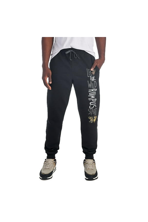Wild Rumpus Unisex Jogger Sweatpants with Pockets for Men and Women, Black, X-Large