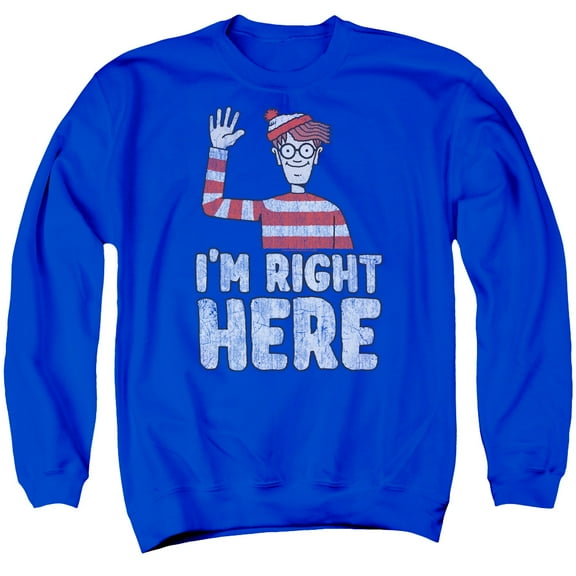 Wheres Waldo - Im Right Here - Crewneck Sweatshirt - Small