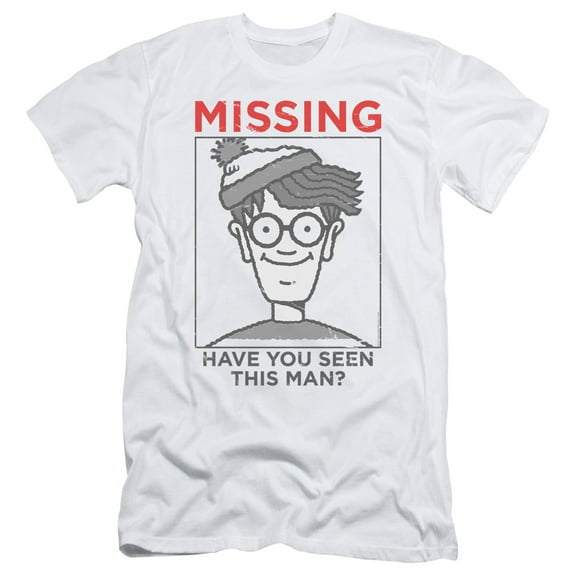 Wheres Waldo/Missing S/S Adult 30/1 T-Shirt White
