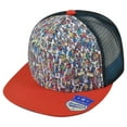 thumbnail image 1 of Wheres Waldo Screen Print Trucker Mesh Flat Bill Two Tone Snapback Hat Cap, 1 of 2