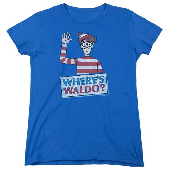 Wheres Waldo/Waldo Wave S/S Women'S T-Shirt Royal Blue