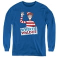 thumbnail image 1 of Wheres Waldo/Waldo Wave Youth Long Sleeve T-Shirt Royal Blue, 1 of 1