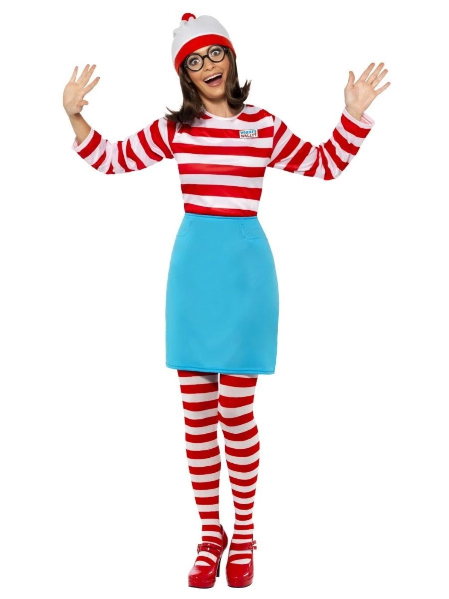 Wheres Wally? Licensed Costume Adult Red White Blue Wheres Wally? Licensed Costume Adult Red White Blue