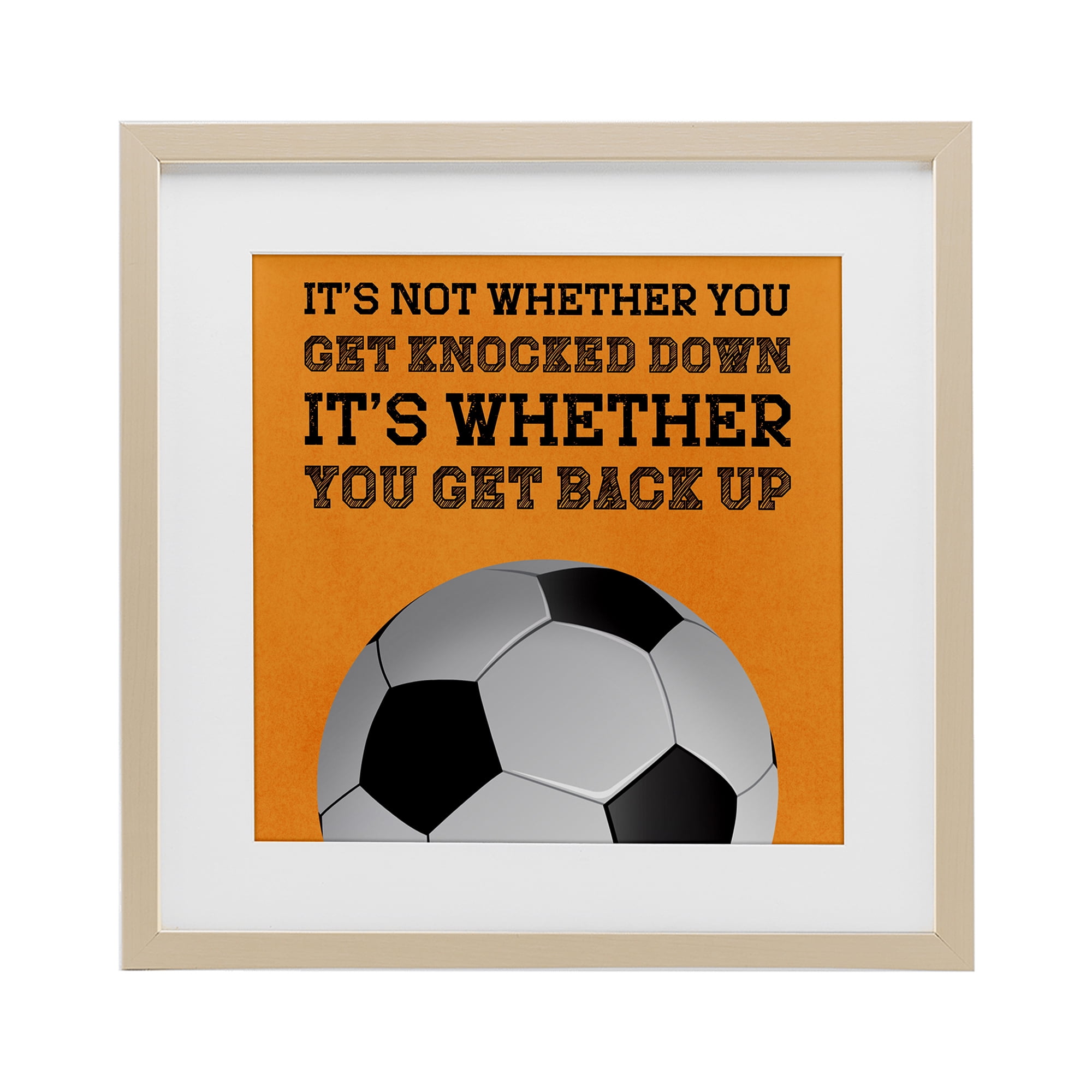 Whether You Get Back Up Birch Framed Print Under Glass, design by Marcus Prime
