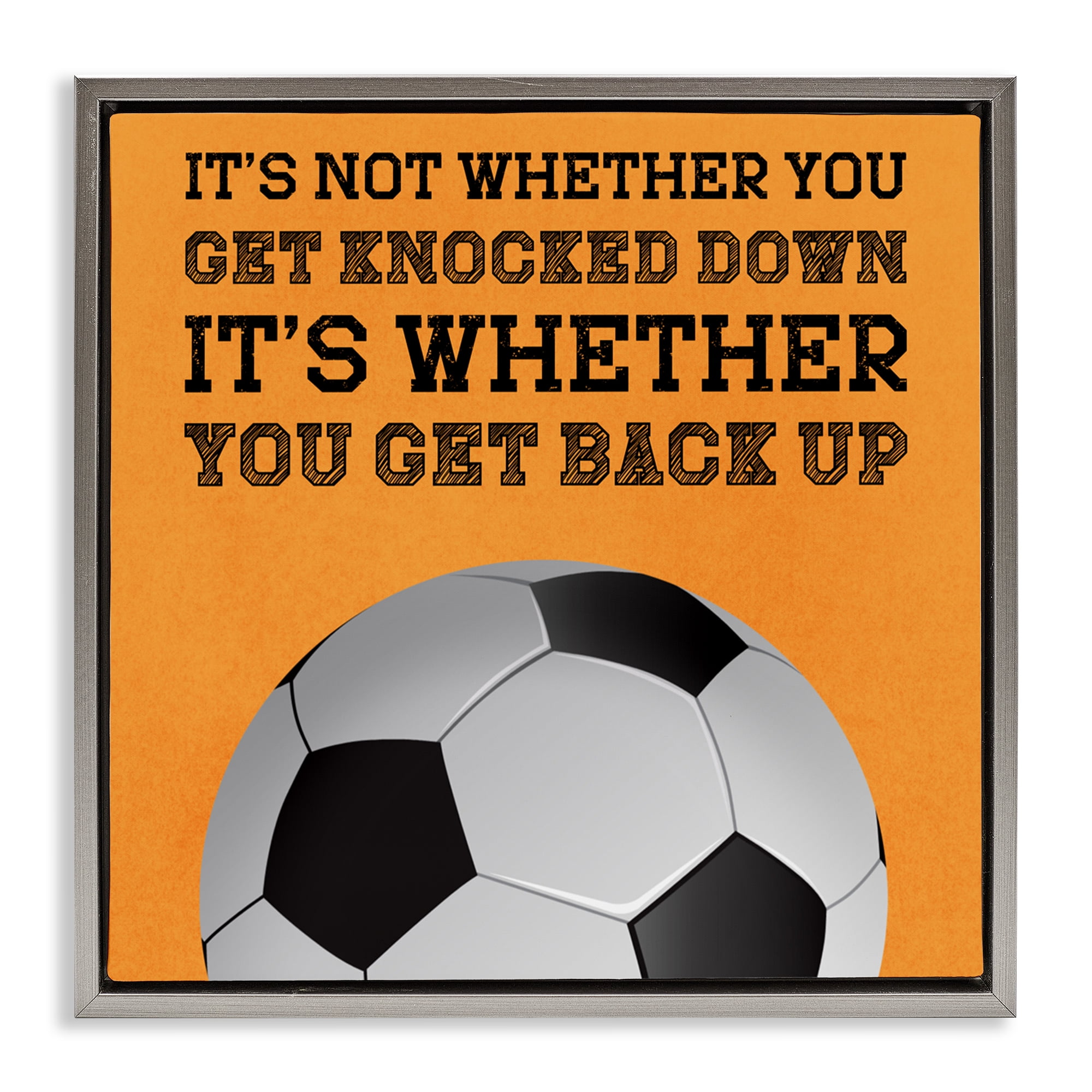 Whether You Get Back Up Gray Framed Floater Canvas Wall Art, design by Marcus Prime