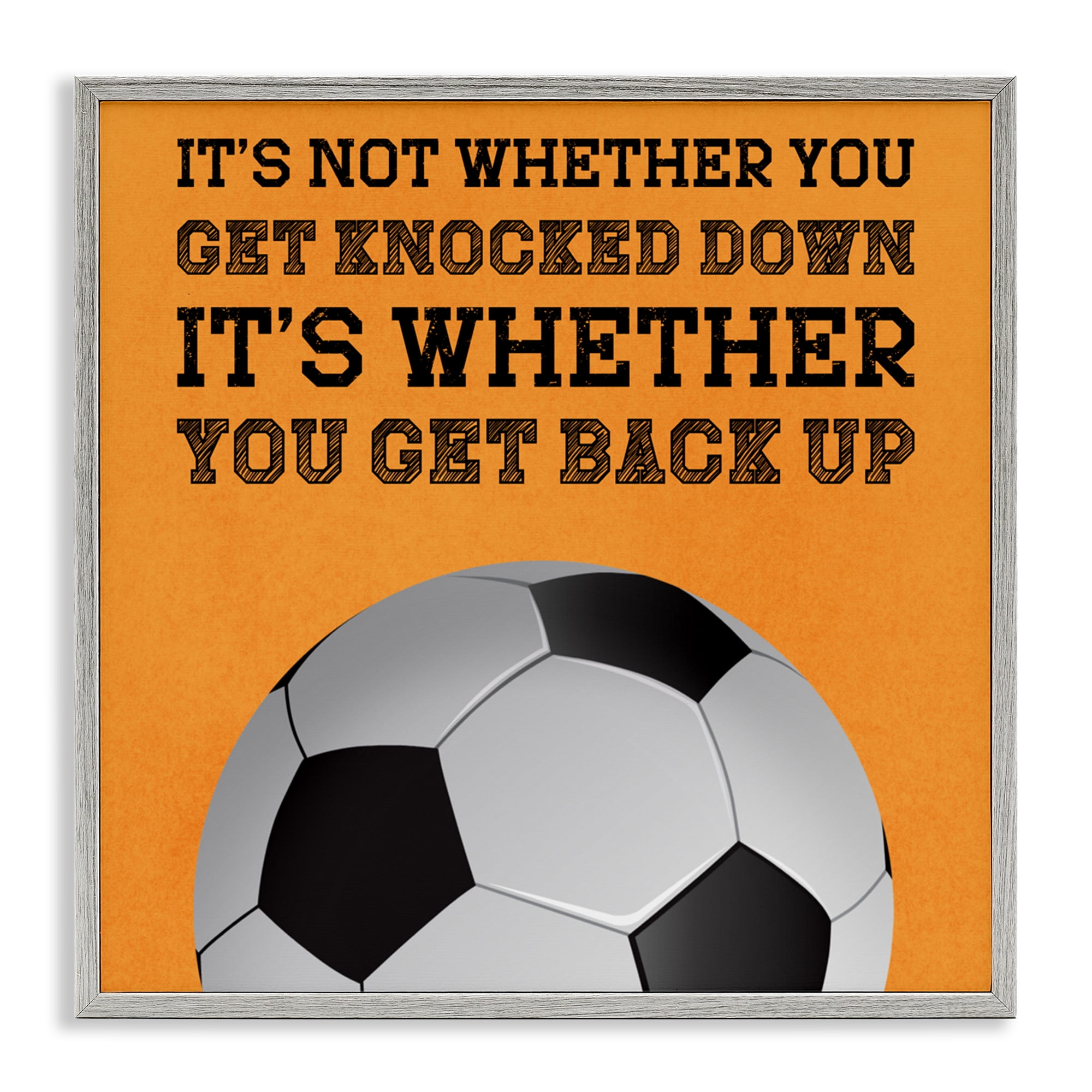 Whether You Get Back Up Gray Framed Giclee Art, design by Marcus Prime