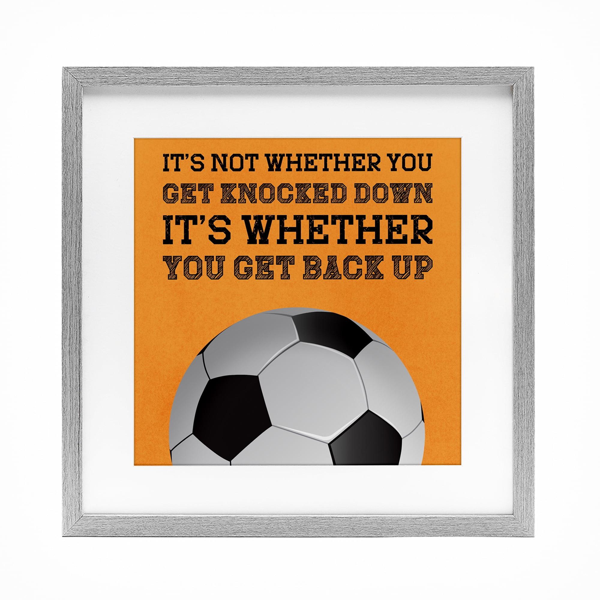Whether You Get Back Up Gray Framed Print Under Glass, design by Marcus Prime