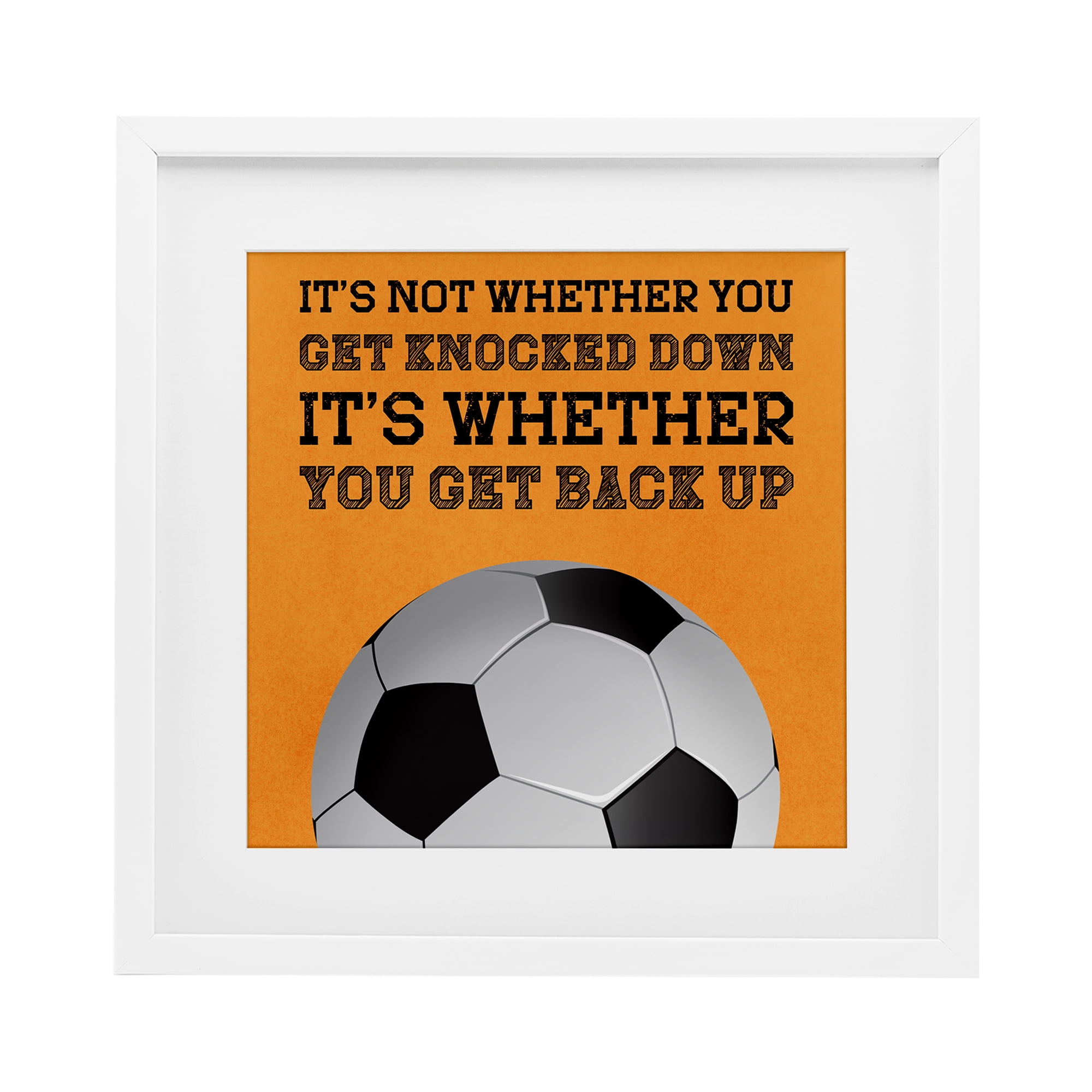 Whether You Get Back Up White Framed Print Under Glass, design by Marcus Prime