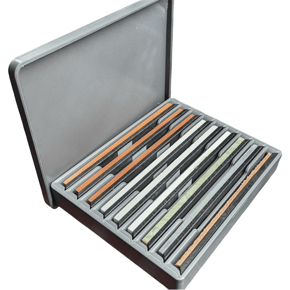 Whetstone Case for Ruixin | 6"x1" Knife Sharpening Stone Organizer | 9-Piece Holder for Ruixin-Style Sets | Universal Stone Storage/Holder