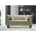 thumbnail image 1 of Whetzel Chesterfield 64" Rolled Arms Loveseat, Cream, 1 of 1