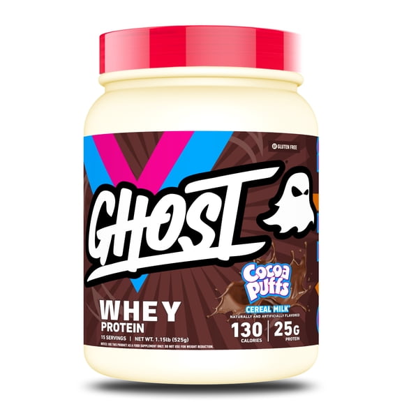 GHOST Whey Protein Powder, 25g Protein, Cocoa Puffs, 1.15 lb, 15 Servings