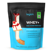 Legion Athletics Whey+ Whey Protein Isolate Powder, Strawberry Cheesecake, 22g Protein, 30 Servings, Naturally Sweetened, No Added Sugar