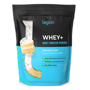 Legion Athletics Whey+ Whey Protein Isolate Powder, Birthday Cake, 22g Protein, 60 Servings, Naturally Sweetened, No Added Sugar