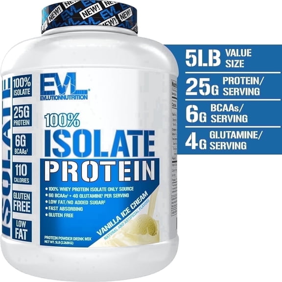 Evlution Nutrition - Whey Protein Isolate - Vanilla Ice Cream - 5lb