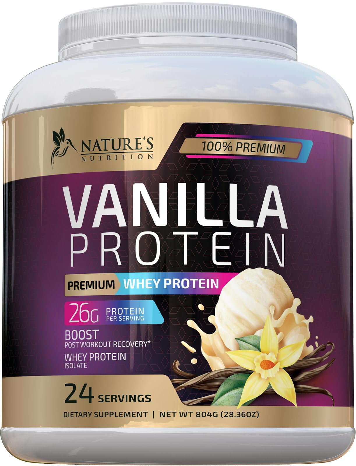 Whey Protein Powder 26g Vanilla Ice Cream Whey Isolate Protein for