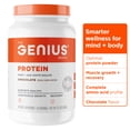 thumbnail image 1 of Genius Protein Powder, Chocolate - Dual Protein Blend with Improved Whey Isolate & Natural Egg White - Grass-Fed Pre & Post Workout Meal Replacement Shake - 20 Servings, 1 of 9