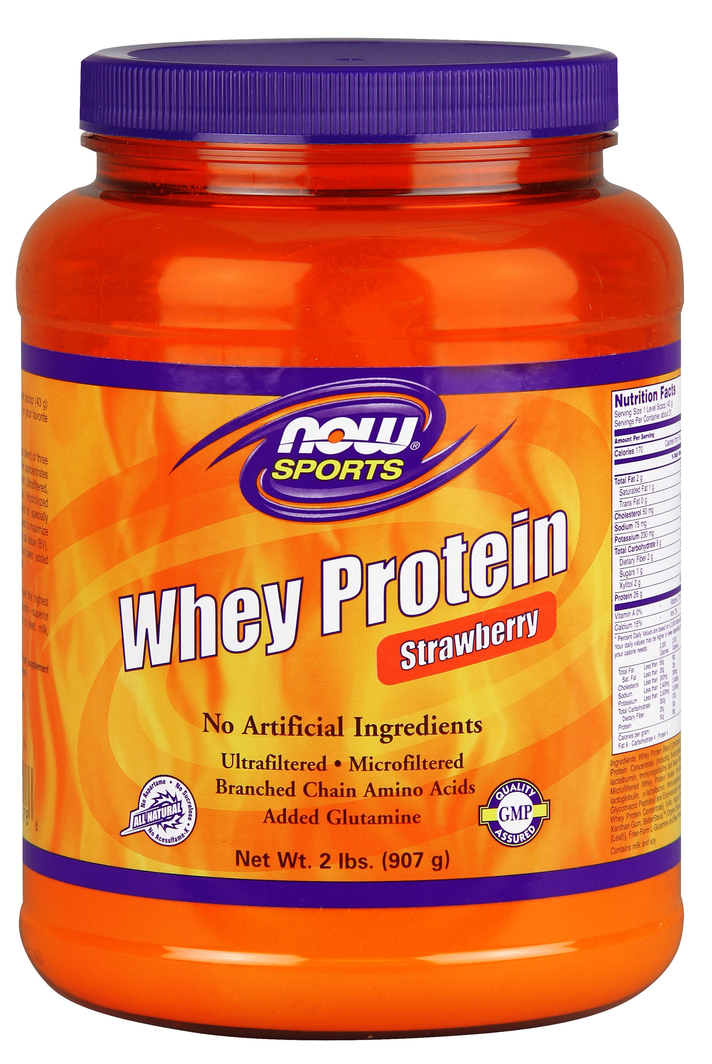 Whey Protein, Strawberry Now Foods 2 Pound Powder