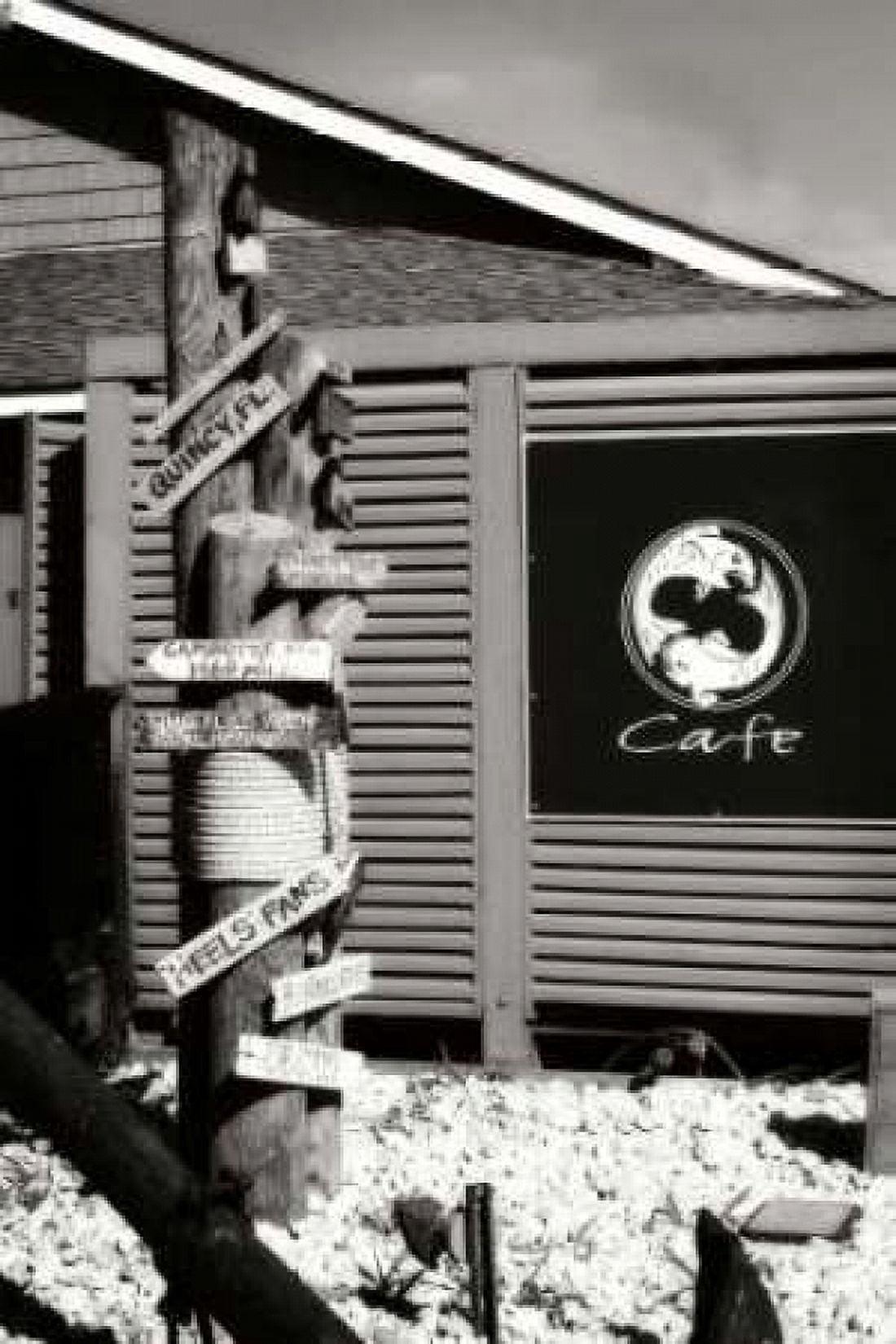 Which Way Cafe I - BW Canvas Art - Alan Hausenflock (20 x 28)