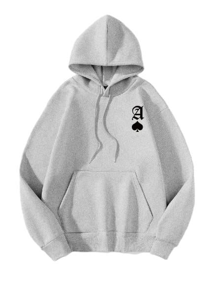 Whichone Ace of Spades Graphic Sweatshirt Hoodie with Long Sleeves