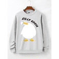 thumbnail image 1 of Whichone Cartoon Silly Goose Print Sweatshirt Sweatshirt For Men- 2 Colors (S-XXL), 1 of 8