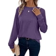 thumbnail image 1 of Whichone Essentials Women’s Long Sleeve T-Shirt, Super-Soft Stretch Fabric Round Neck Tee, Sizes S-XL, 1 of 8