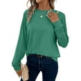 thumbnail image 1 of Whichone Essentials Women’s Long Sleeve T-Shirt, Super-Soft Stretch Fabric Round Neck Tee, Sizes S-XL, 1 of 8