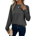 thumbnail image 1 of Whichone Essentials Women’s Long Sleeve T-Shirt, Super-Soft Stretch Fabric Round Neck Tee, Sizes S-XL, 1 of 8