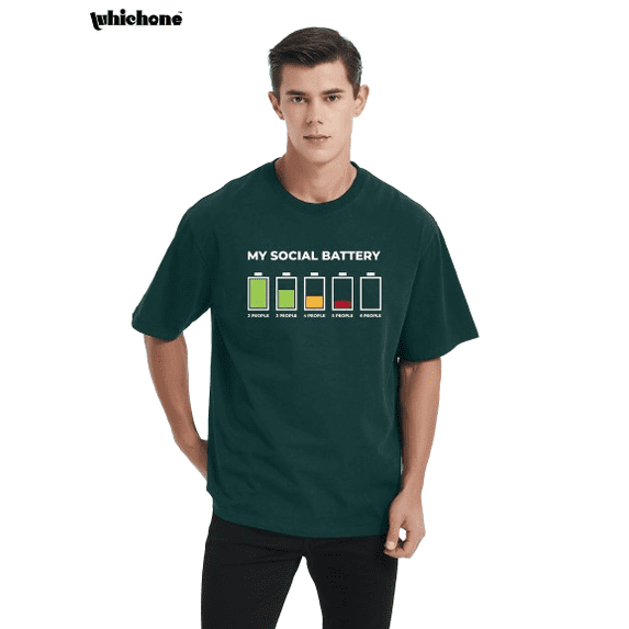 Whichone Funny Battery Graphic Power Novelty Social Tees