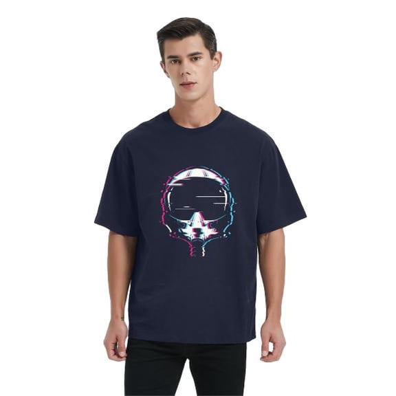 Whichone Graphic Tshirts for Men M - 3XL Cool Edgy Trippy Design Casual Tees Streetwear Space Helmet