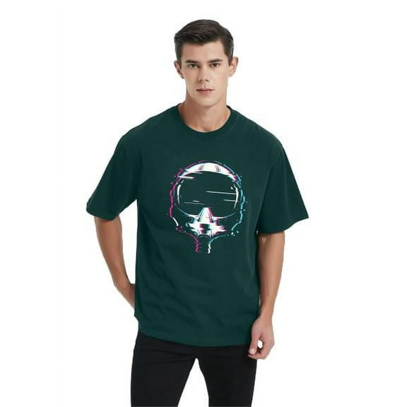 Whichone Graphic Tshirts for Men M - 3XL Cool Edgy Trippy Design Casual Tees Streetwear Space Helmet
