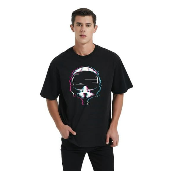 Whichone Graphic Tshirts for Men M - 3XL Cool Edgy Trippy Design Casual Tees Streetwear Space Helmet
