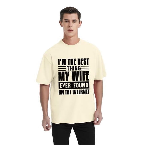 Whichone - I'm The Best Thing My Wife Ever Found On The Internet Men's Short Sleeve Graphics T-Shirt