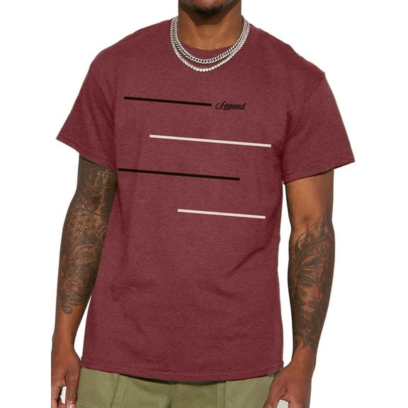 Whichone Legend Text Graphic Print Men's Casual And Versatile Cotton T-Shirt Sizes S-2XL