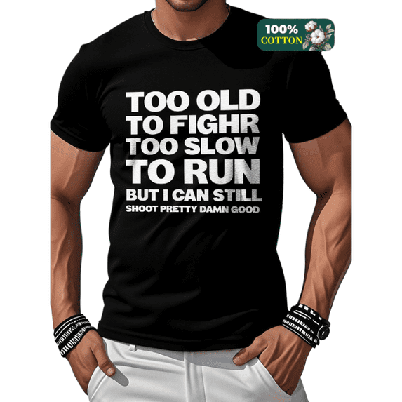 Whichone Men'S 100% Cotton T-Shirt Fight Hard Print Stylish Daiyly Wear Sizes S-2XL