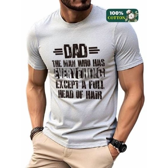 Whichone Men's 100% Cotton T-shirt Father's Famous Words Print Stylish Daiyly Wear Sizes S-2XL