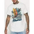 thumbnail image 1 of Whichone Men's 100% Cotton T-shirt Hawaiian Summer Style Print Stylish Daiyly Wear,White,Sizes S-2XL, 1 of 5