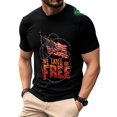 thumbnail image 1 of Whichone Men's 100% Cotton T-shirt The American flag and the letters of freedom Print Stylish Daiyly Wear Sizes S-2XL, 1 of 5
