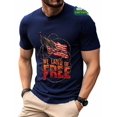 thumbnail image 1 of Whichone Men's 100% Cotton T-shirt The American flag and the letters of freedom Print Stylish Daiyly Wear Sizes S-2XL, 1 of 5