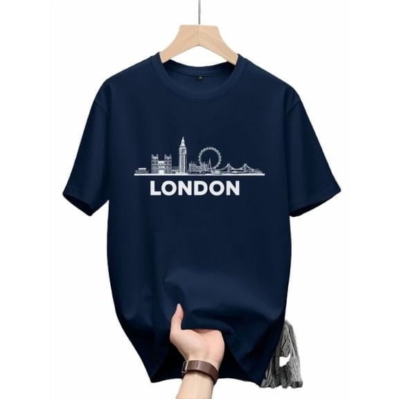 Whichone Men's 100% Cotton T-shirt View of Big Ben in London, UK Print Stylish Daiyly Wear Sizes S-2XL