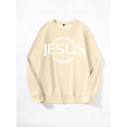 thumbnail image 1 of Whichone Men's Crewneck Sweatshirt "Jesus Way Truth Life" Crown of Thorns Graphic 100% Polyester Long Sleeve -, 1 of 6
