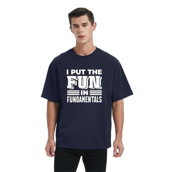 Whichone Men's Graphics Tee - I Put The Fun In Fundamentals - Regular Fit 100% Cotton