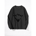 thumbnail image 1 of Whichone Men's Long Sleeve Crewneck Sweatshirt Geometric Mountain Forest Print - 3 Colors (S-XXL) For Casual/Daily/Wardrobe Essential, 1 of 6