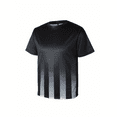 thumbnail image 1 of Whichone Men's Ombre Striped Short Sleeve T-Shirt - Black to Gray Gradient,Soft & Breathable Crewneck Tee for Sports，Casual, Daily Wear (Sizes M-XXL), 1 of 8