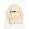 thumbnail image 1 of Whichone Men's Shark Species Graphic Long Sleeve Crewneck Sweatshirt 100% Polyester, 1 of 6