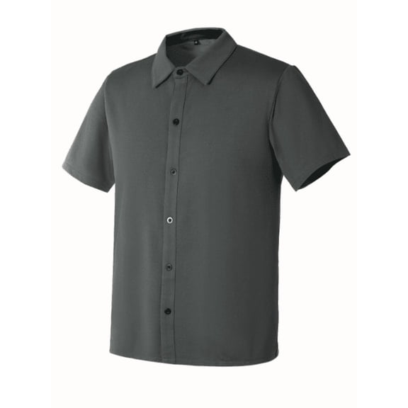 Whichone Men's Short Sleeve Button-Up Shirt - Classic Fit, Versatile Dress Shirt 100% Cotton for Casual, Office & Weekend (Sizes M-XXL)