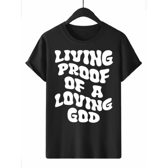 Whichone Men's T-Shirt Living Proof of a Loving God Graphic Tee- 100% Cotton Graphic Tee For Men (S-XXL)
