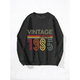thumbnail image 1 of Whichone Men's Vintage 1985 Limited Edition Graphic Crewneck Sweatshirt 100% Polyester Long Sleeve, 1 of 6