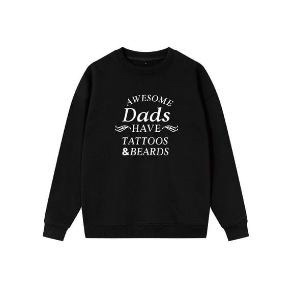 Whichone Men's New Fun Sweatshirt Awesome Dad Print A Casual Round Neck Loose Fit And Autumn/Winter Casual Long Sleeves S-XXL