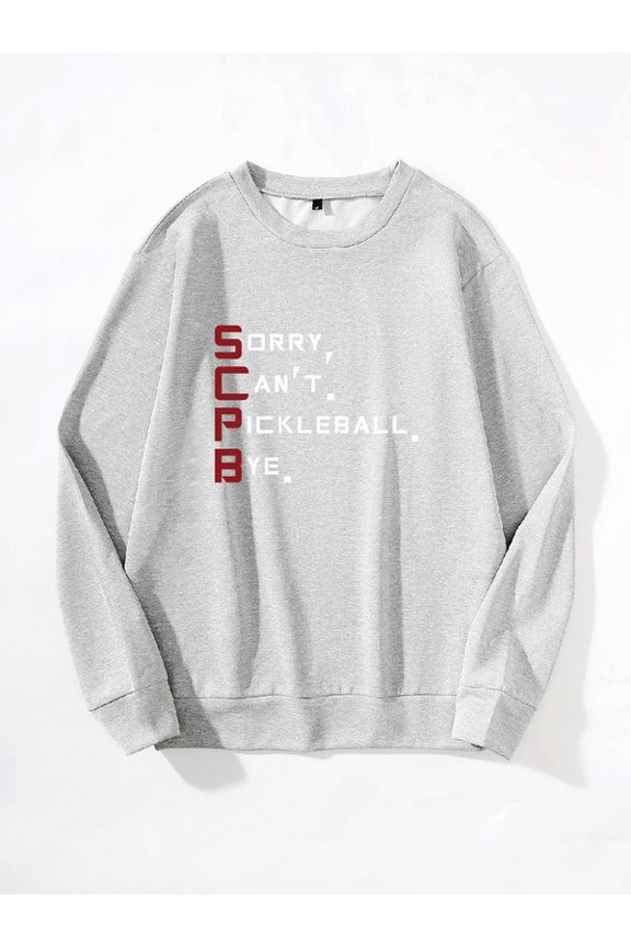 Men's New Fun Sweatshirt Goodbye Pickball Print A Casual Round Neck Loose Fit And Autumn/Winter Casual Long Sleeves S-XXL